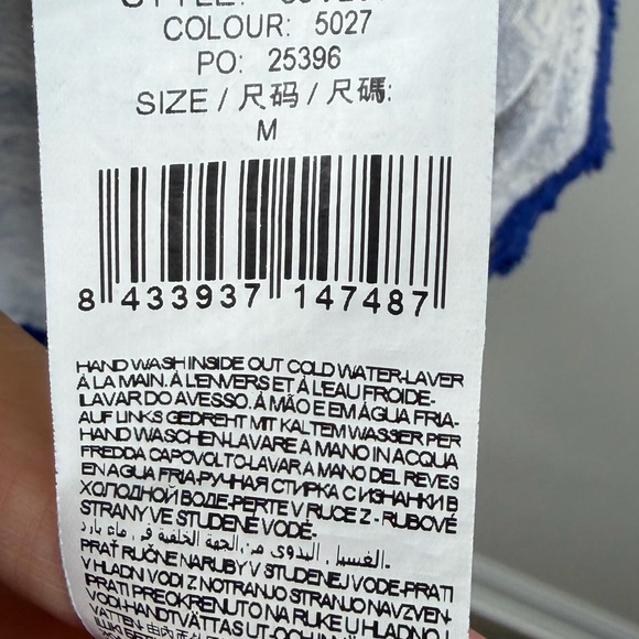 Desigual Blue Lace Print Cap Sleeve Dress Boho Core Y2K Festival M - Picture 5 of 5